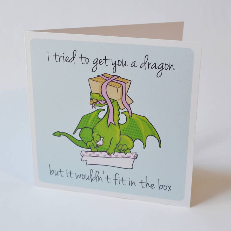 Geeky Romance Card Got You a Dragon design sweet nerdy image 1