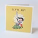 Geeky Birthday Card, Level Up design, sweet nerdy fantasy knight tabletop rpg birth day or anniversary card 