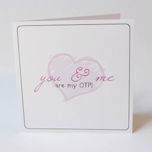 Geeky Romance Card, il mio design OTP, dolce proposta di San Valentino nerd fandom fanfiction spedizione amore