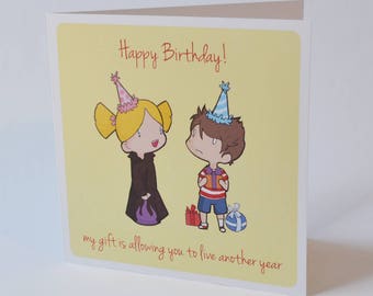 Creepy Cute Birthday Card, Cutie Cultist Birthday Gift, sweet nerdy creepy friendship happy birthday card lovecraftian cthulu evil friends