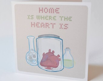 Creepy Housewarming Card, Home is Where the Heart Is Design, new home housewarming apartment house warming gift card