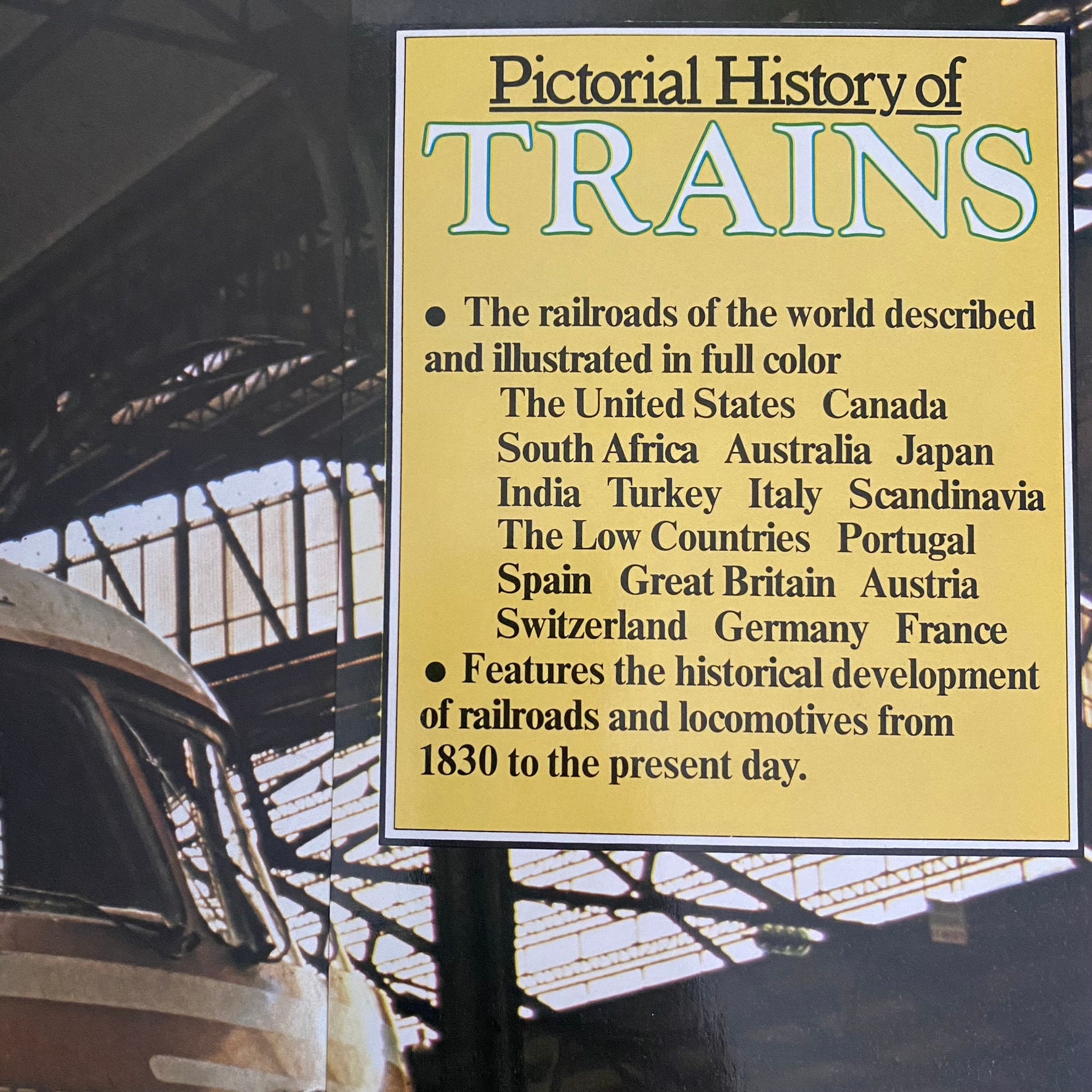 1977 Pictorial History of Trains by David S Hamilton Large Hardback