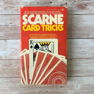 Vintage 1974 Printing of 1950 copyright "Scarne on Card Tricks" - Bright Red Signet Book