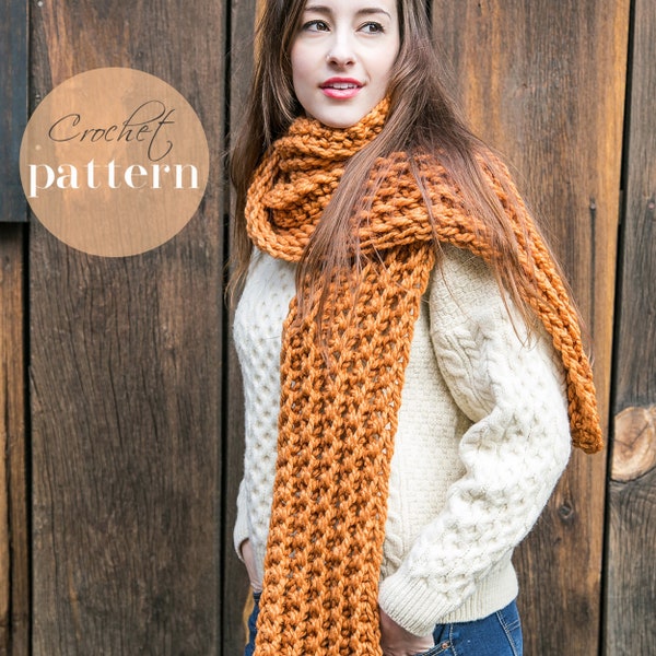 Crochet Scarf Pattern, Beginner Crochet Pattern, Crochet Gifts, Learn to Crochet, Winter Crochet