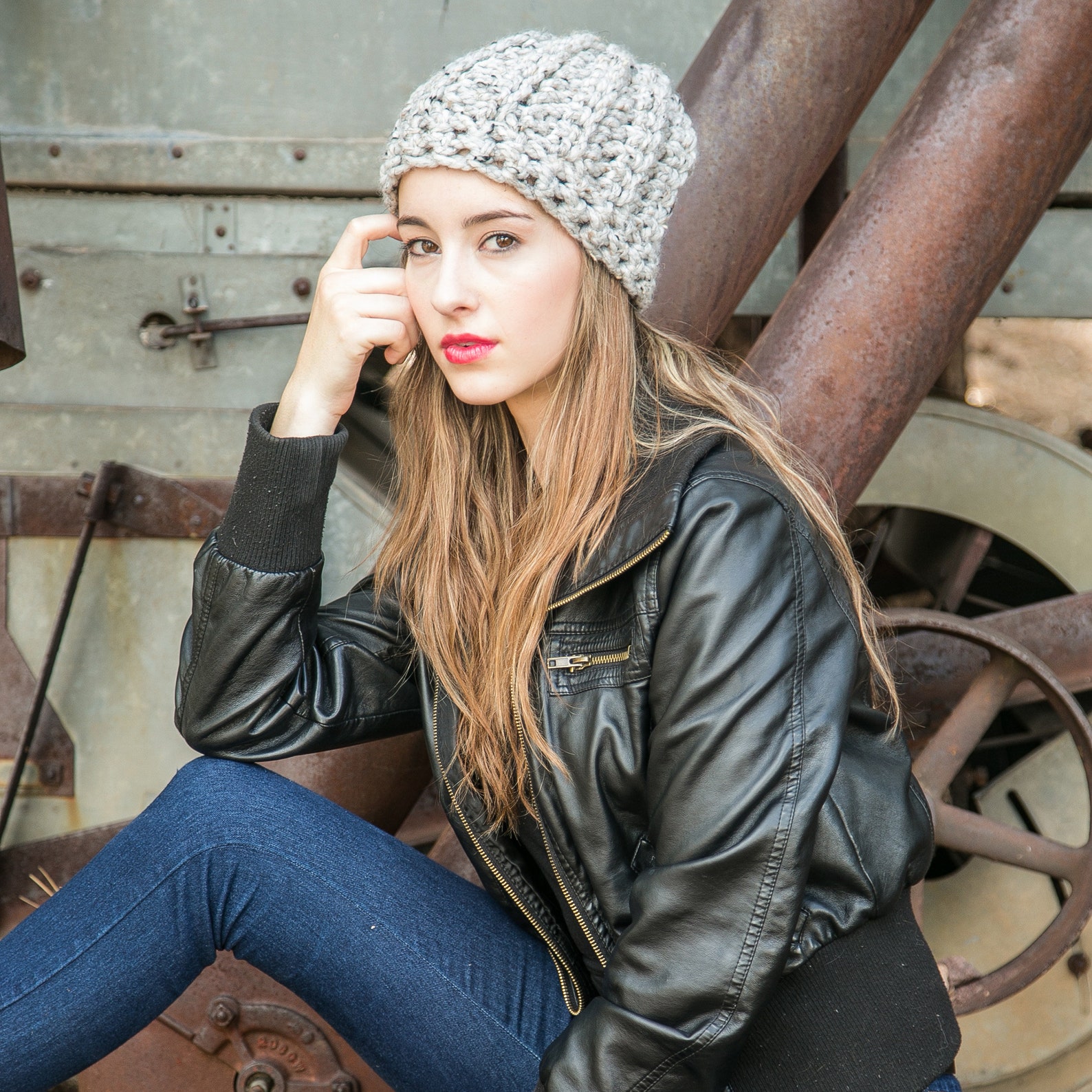 Grey Knit Beanie, Chunky Wool Hat, Unisex Beanies, THE CLASSIC BEANIE Shown in Pebble - Etsy