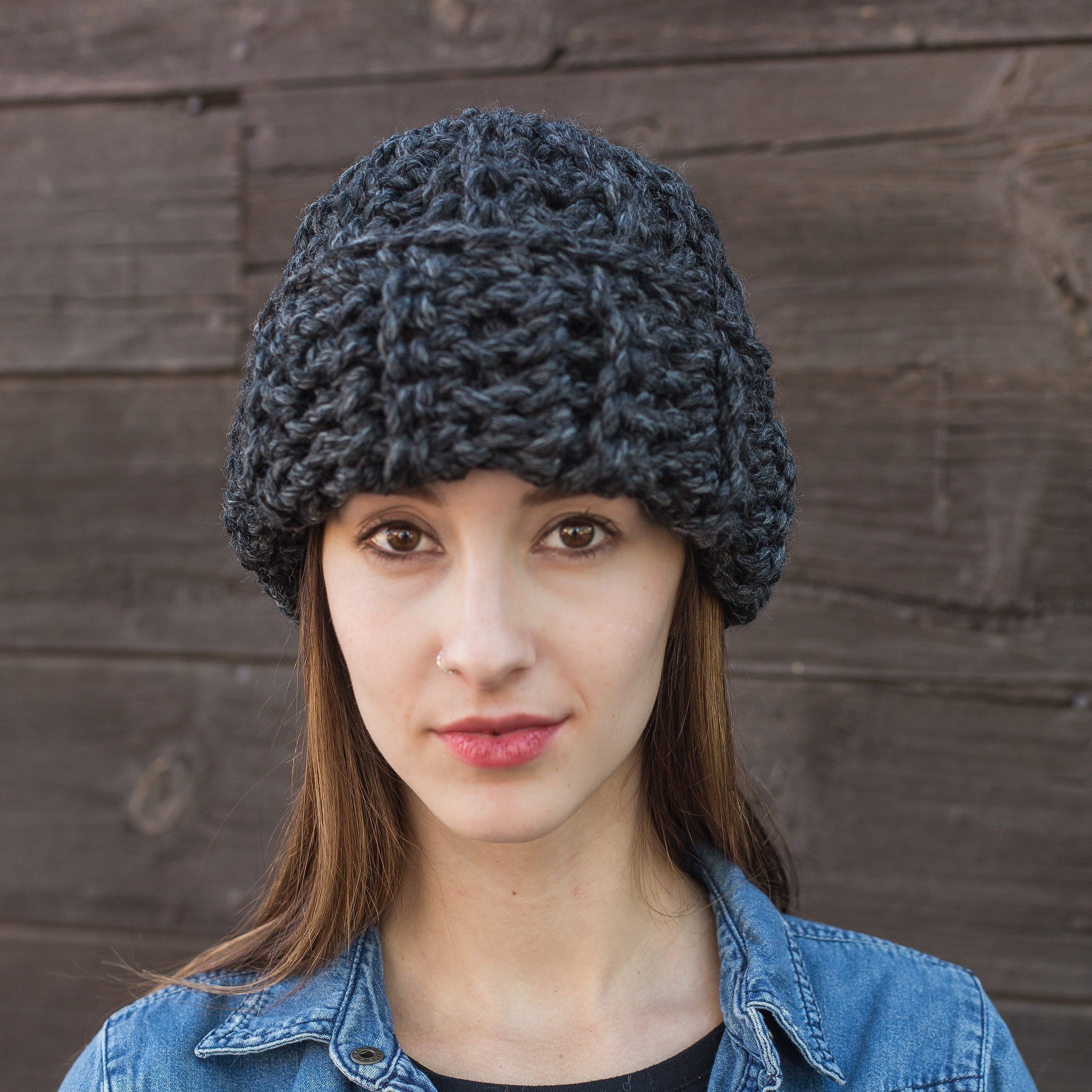 Cuffed Beanie Knit Wool Hat Slouchy Hat THE CLASSIC CUFF | Etsy