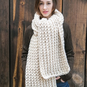 Modern Knit Scarf, Chunky Knit Scarves, Lenny Scarf, Extra Large Wool Scarf, THE ROYAL CLASSIC image 4