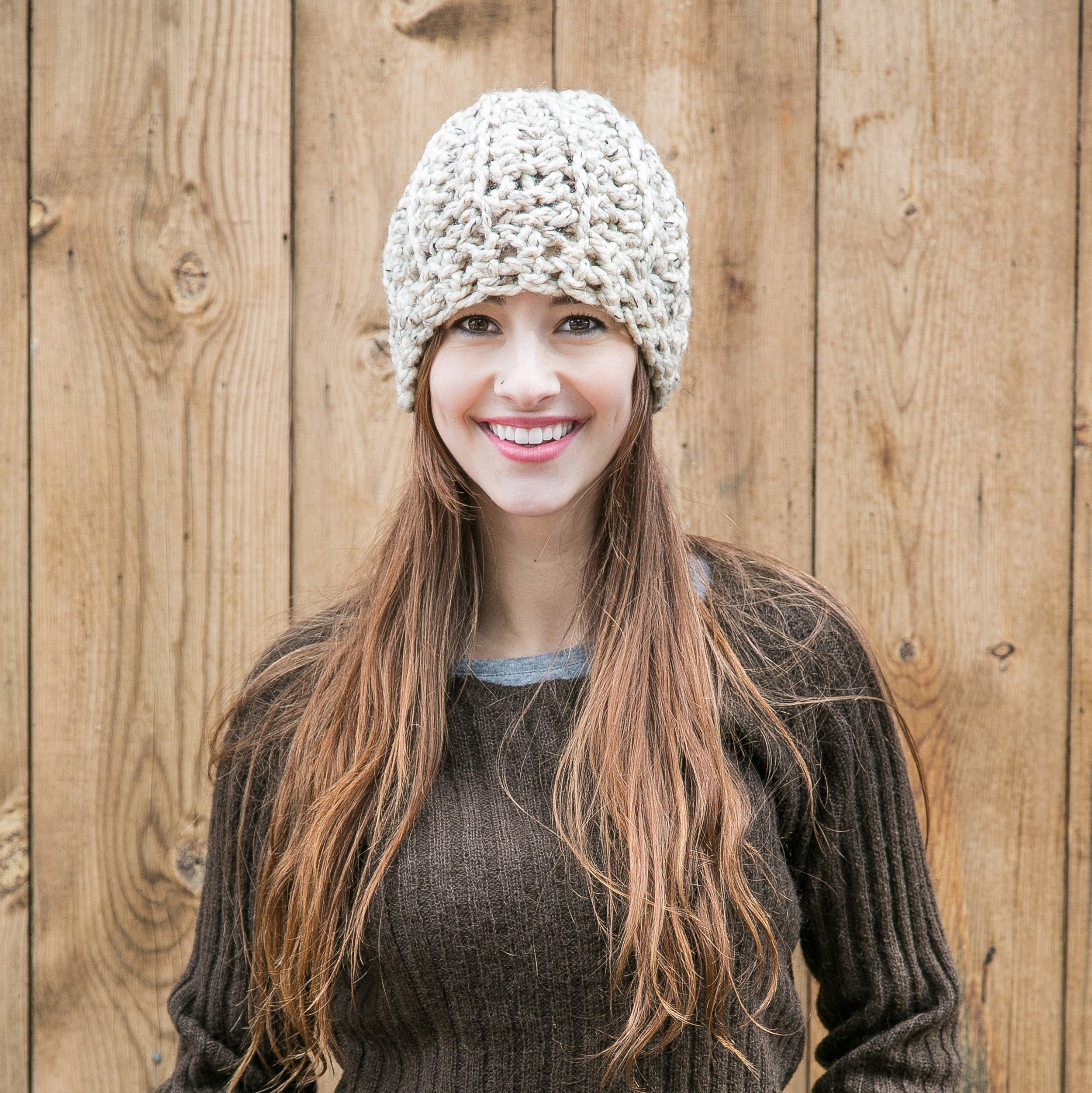 THE Hat, BEANIE CLASSIC Wool Etsy Winter Knit - Shown Accessories, Beanie, Chunky Unisex Oatmeal in