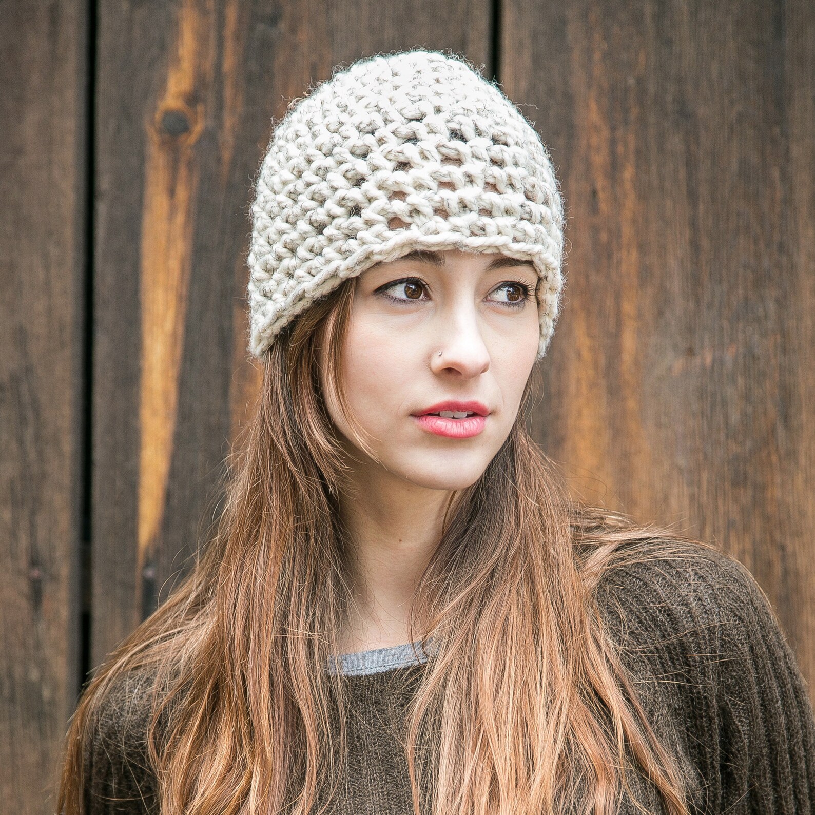 BEANIE HAT IN WHITE WOOL 395840