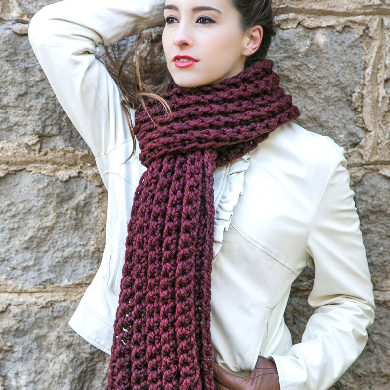 Chunky Knit Scarf in 11 colors, Unisex Winter Scarf, THE CLASSIC in 11 color options image 5