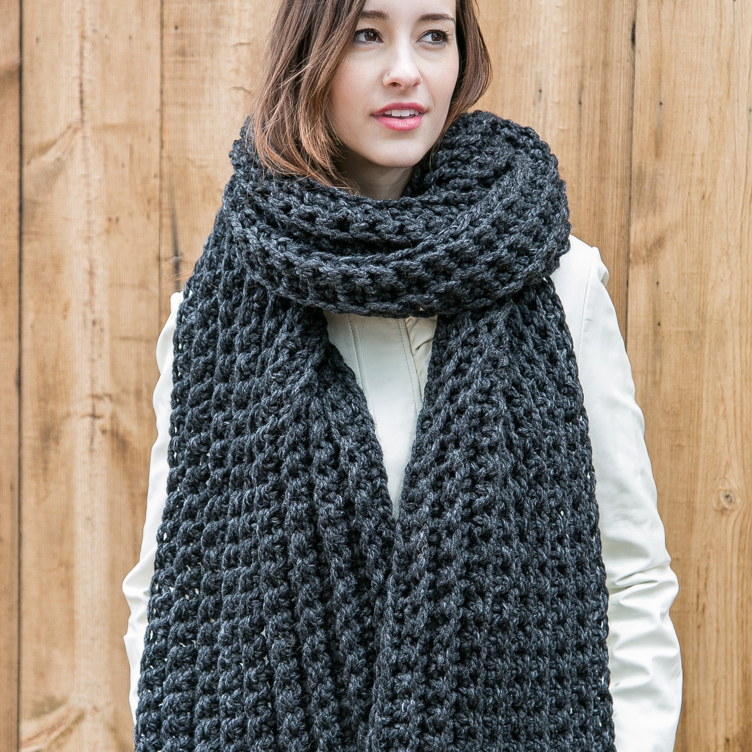 Buy Handmade Oversized Scarf, Wool Blanket Scarf, Chunky Knit 