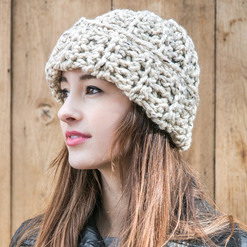Cuffed Hat, Knit Wool Hat, Slouchy Beanie, THE CLASSIC CUFF Shown in ...