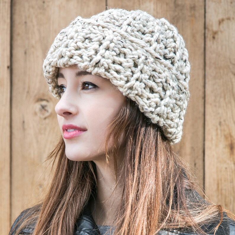 Cuffed Hat, Knit Wool Hat, Slouchy Beanie, THE CLASSIC CUFF Shown in
