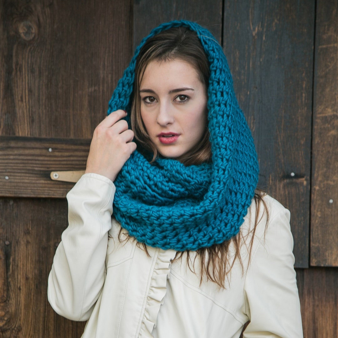 Wool Infinity Scarf Gifts for Her Hooded Loop Scarf THE - Etsy