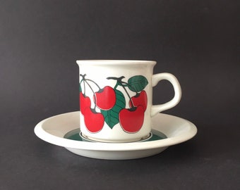 Arabia Finland Kirsikka Cup and Saucer Designed by Peter Winqvist/Inkeri Leivo