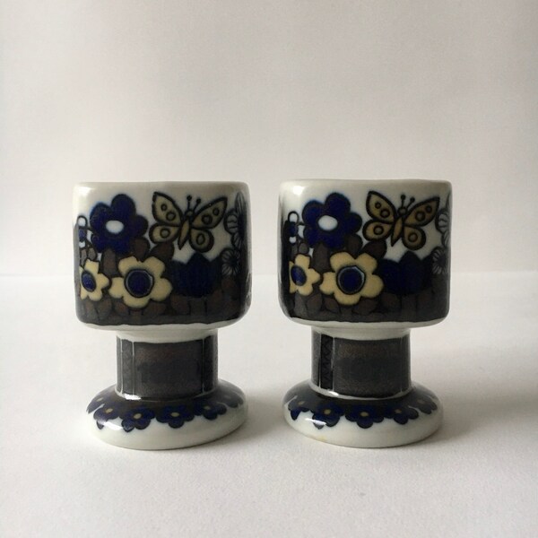 Two Very Rare Arabia Finland Kalevala Annual Egg Cups Year 1979, Designed by Raija Uosikkinen