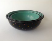 Set of 3 vintage enamel nesting bowls