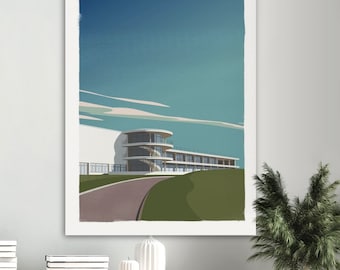 PRINT De La Warr Pavilion Bexhill-on-Sea East Sussex retro print