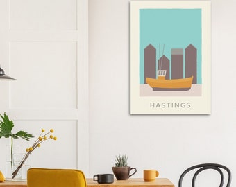 Hastings Old Town minimalist print on premium matte paper