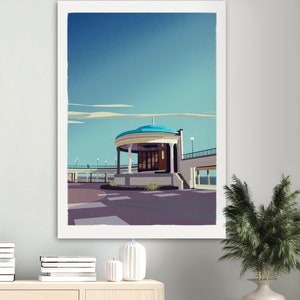 Eastbourne Bandstand Digital Download | Vintage Sussex Seafront Print | Printable UK Coastal Art | Retro British Poster | Sussex Wall Decor
