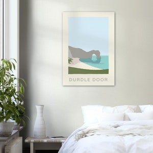 Durdle Door Minimalist Digital Download | Dorset Coastal Art | Printable Jurassic Coast Landmark | Modern Wall Decor | UK Seascape Poster