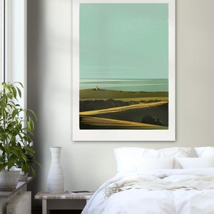 Belle Tout Lighthouse Digital Download | Minimalist Sussex Coastal Art | Printable Beachy Head Landmark Poster | Modern UK Wall Decor