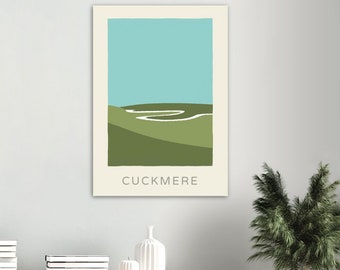 River Cuckmere minimalist print on premium matte paper