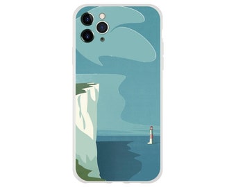 PHONE CASE Beachy Head and lighthouse sussex South Downs National Park print