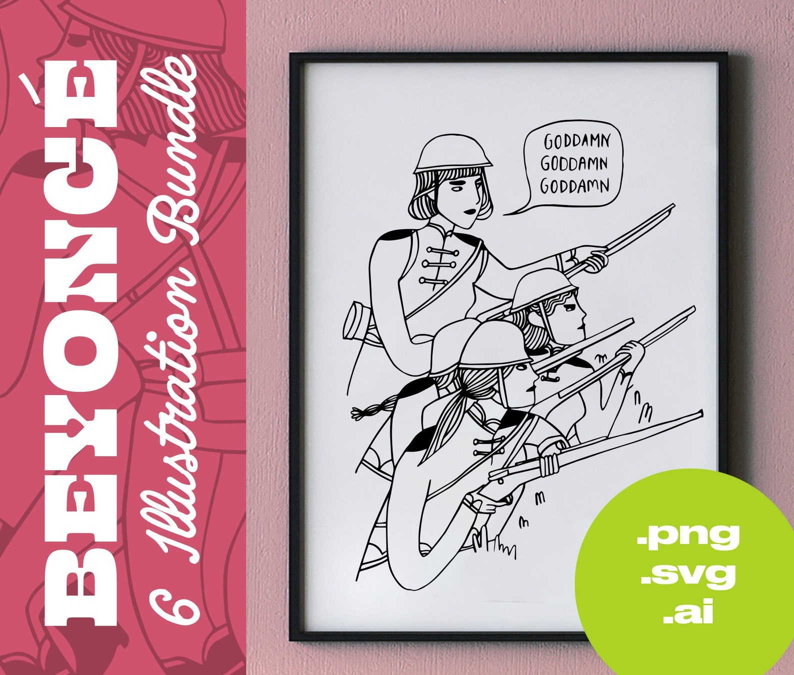 BEYONCE Minimal Line Art SVG Vector Files for Printing, Cutting, Tattoo ...