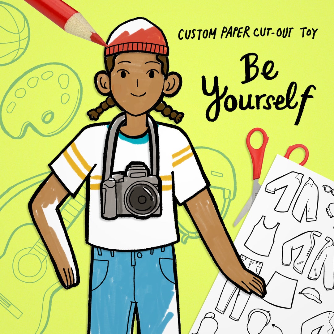 Printable Paper Cut-out Doll Digital Download Coloring Page - Etsy