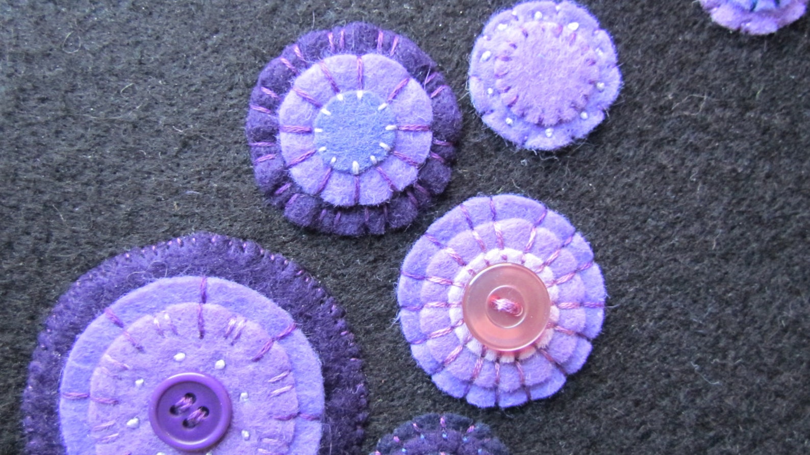 Embroidered Wool Felt Circle Art Etsy UK