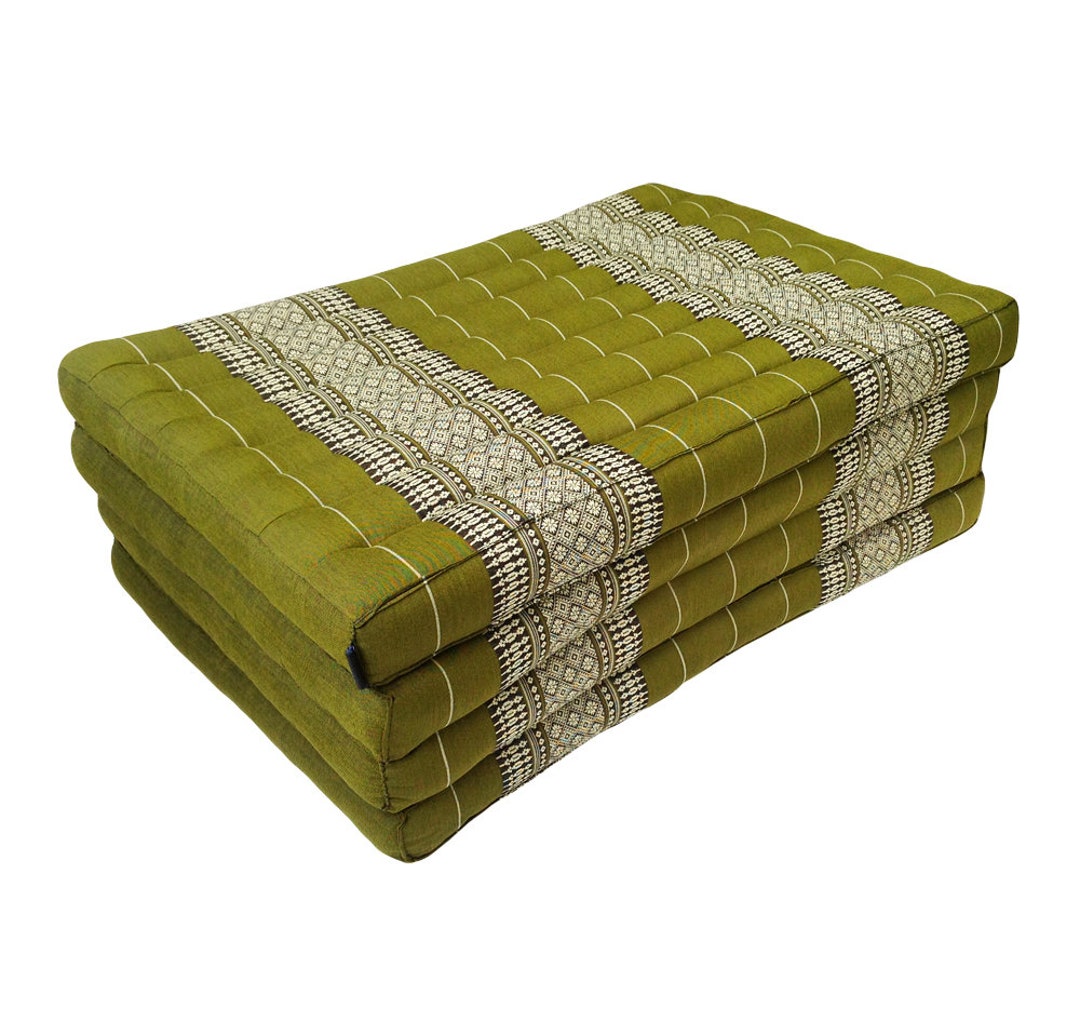 Thai Kapok Extra Wide 4fold Floor Cushion Green Etsy UK