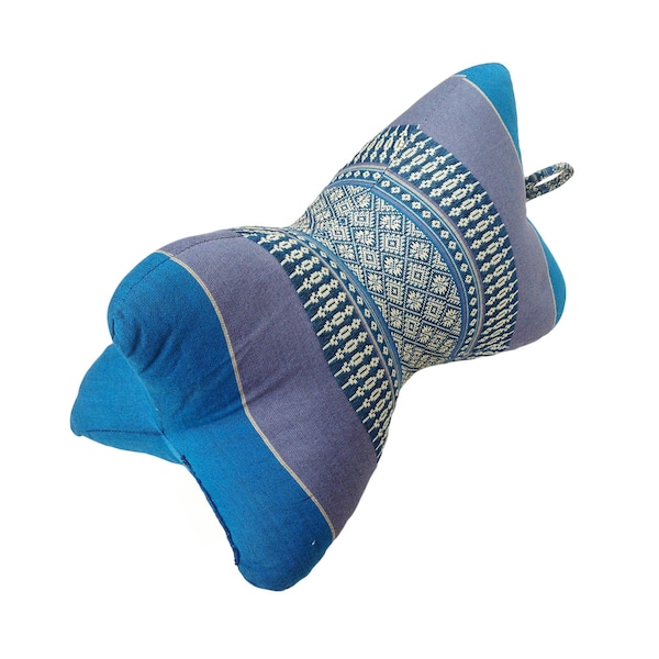 Traditional Kapok Massage Neck Support Pillow ~ Blue