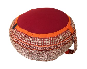 Thai Kapok Zafu Meditation Floor Support Cushion ~ Maroon Orange