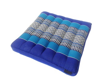 Thai Kapok Square Floor or Seat Cushion ~ Royal Blue
