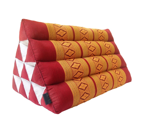 Thai Kapok Triangle Recliner Cushion Copper Burgundy Etsy UK
