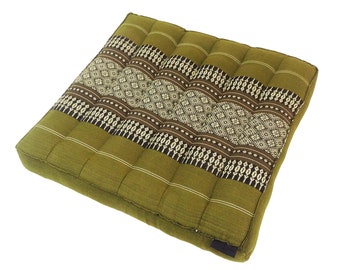 Thai Kapok Square Floor or Seat Cushion ~ Green