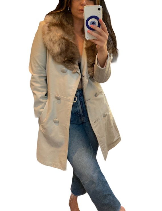 1960s Penny Lane Leather Trench Coat