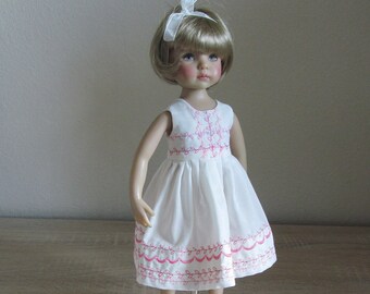 Pink embroidery slip dress for Dianna Effner 13" Little Darling  Hand Made OOAK by JEC