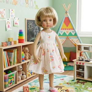 Handmade Jack in the box print dress with pantaloons Set for 13" Little Darling Doll