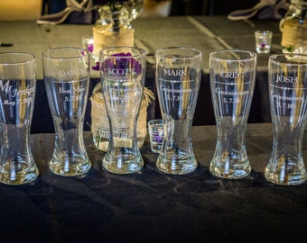 Personalized Tall Beer Glasses by Peak Engraving