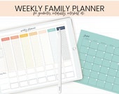 Digital Family Planner for Family Organization, Weekly Family Planner, Weekly Schedule Household Planner