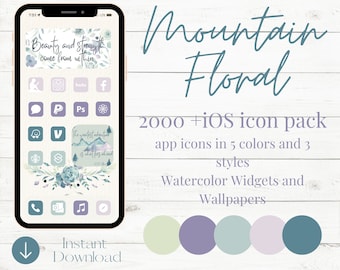 2000+ appikoner | blommiga bakgrundsbilder | iOS 15 | blommig iOS 14-estetik | iPhone-bakgrundsbild