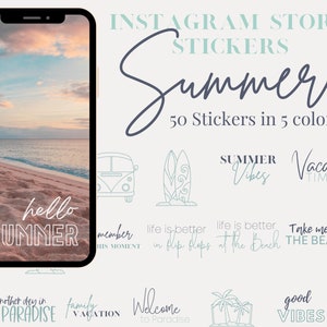Summer Instagram sticker, Vacation Sticker, Summer Clip Art, Instagram Story
