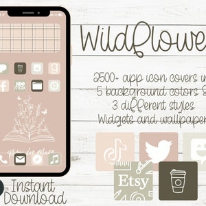 2500+ iOS 14 Icons | Wildblumen Tapete | iOS 15 | App-Icons | iOS 14 ästhetisch | Iphone Symbole