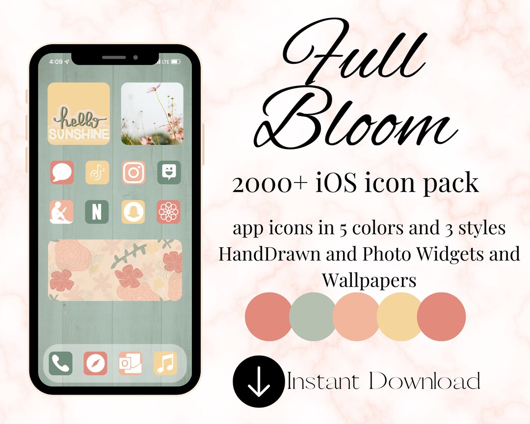 2000+ App Icons, Floral Aesthetic Ios 14 Icons, Ios 15, iPhone Icons - Etsy