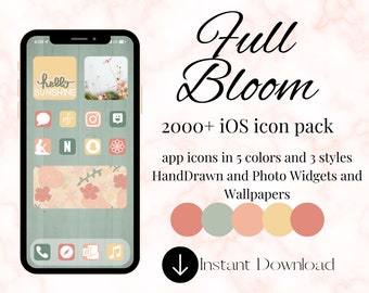 2000+ app icons, floral aesthetic iOS 14 icons, iOS 15, iphone icons