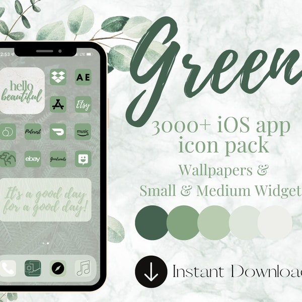 Green App Icons Etsy