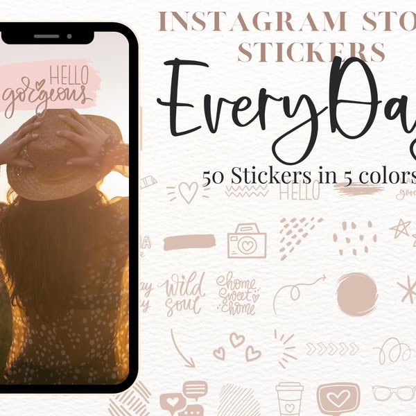 Every Day Instagram sticker | Basic Instagram Theme | Instagram Story Stickers | Doodle Stickers