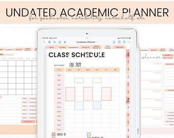 Odaterad digital studentplanerare, akademisk digital planerare för Goodnotes, studentplanerare, projektplanerare, studieplanerare